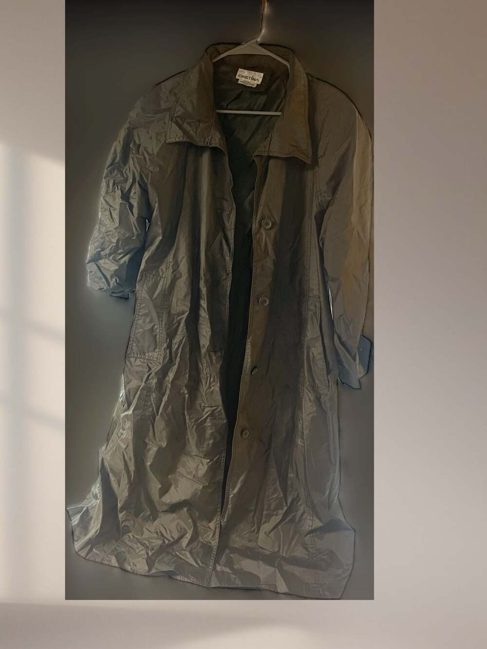 Cristina Vintage Rubberized Nylon Trench Coat Size 7/8
